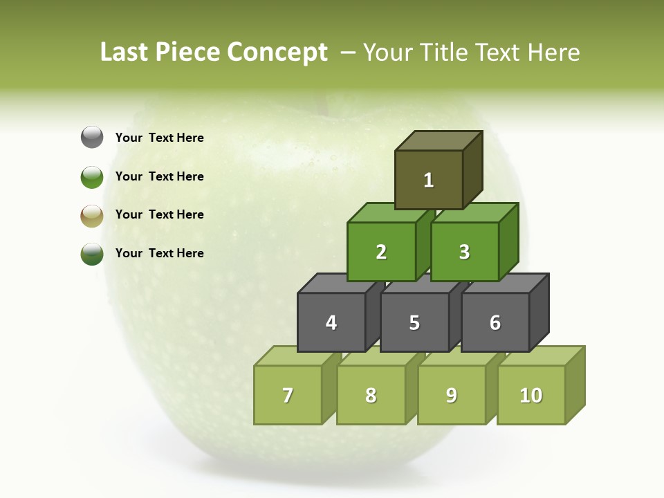 A Green Apple Sitting On Top Of A White Table PowerPoint Template