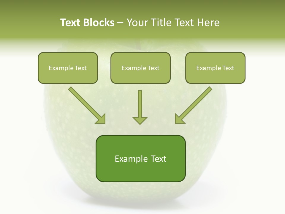 A Green Apple Sitting On Top Of A White Table PowerPoint Template