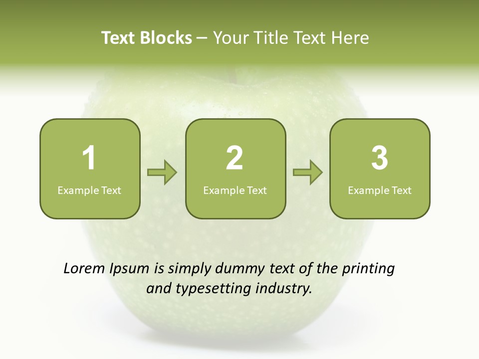 A Green Apple Sitting On Top Of A White Table PowerPoint Template