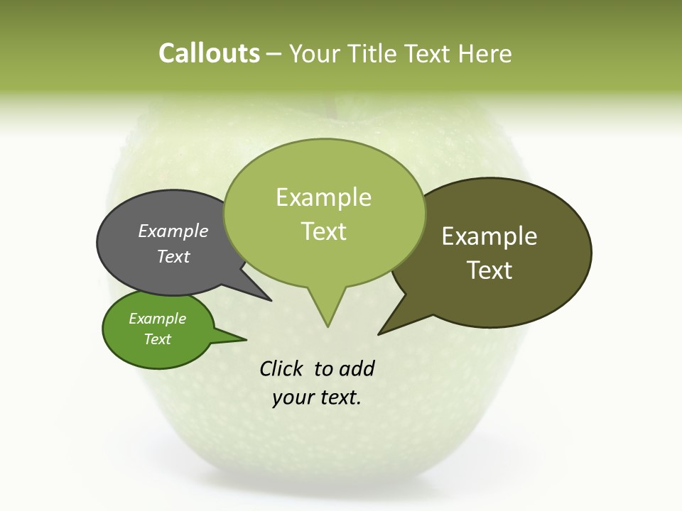 A Green Apple Sitting On Top Of A White Table PowerPoint Template