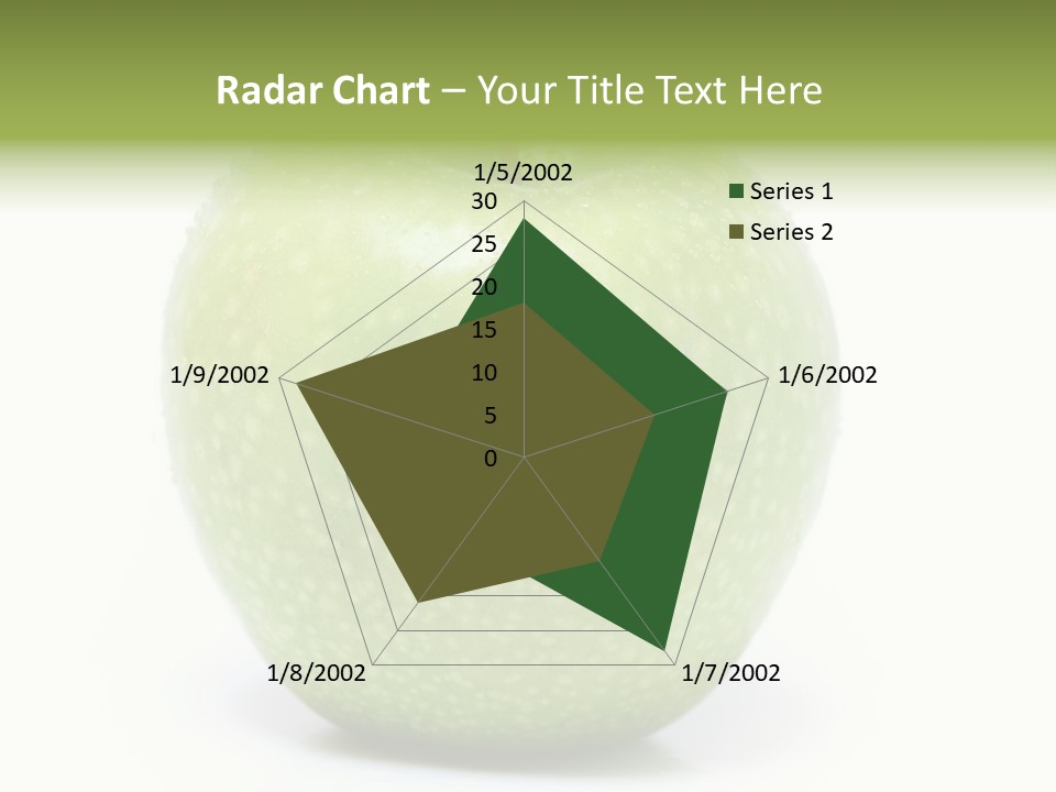 A Green Apple Sitting On Top Of A White Table PowerPoint Template