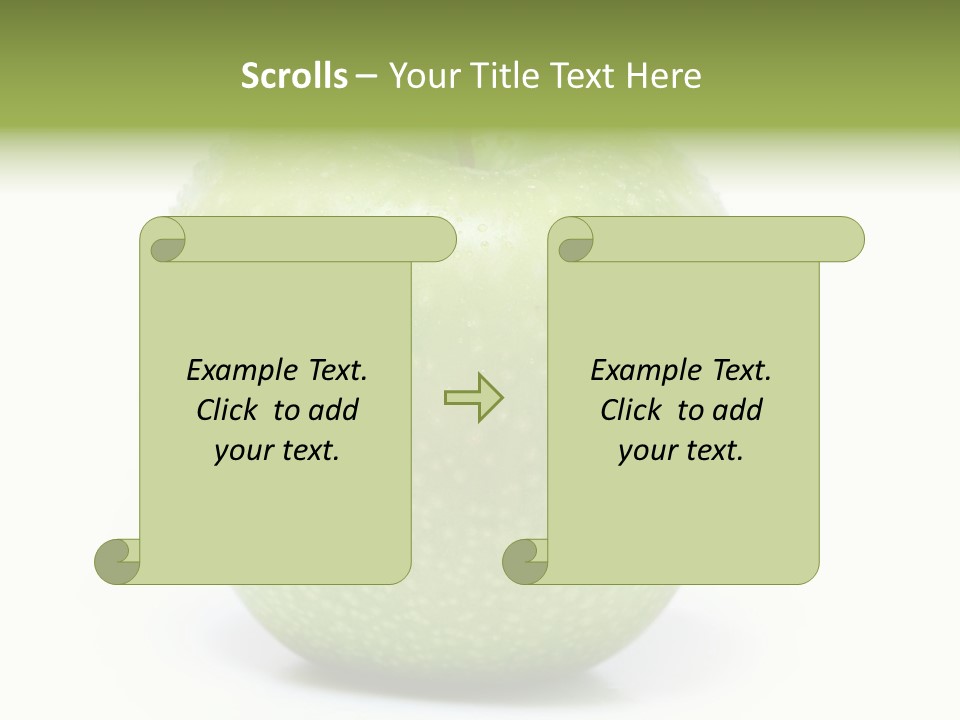 A Green Apple Sitting On Top Of A White Table PowerPoint Template
