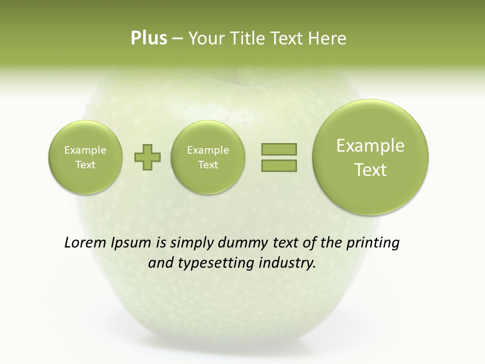 A Green Apple Sitting On Top Of A White Table PowerPoint Template