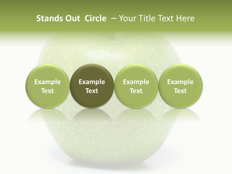 A Green Apple Sitting On Top Of A White Table PowerPoint Template