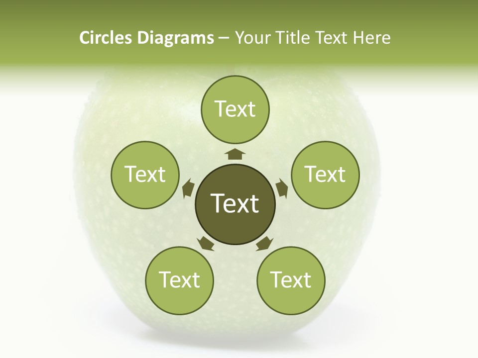 A Green Apple Sitting On Top Of A White Table PowerPoint Template