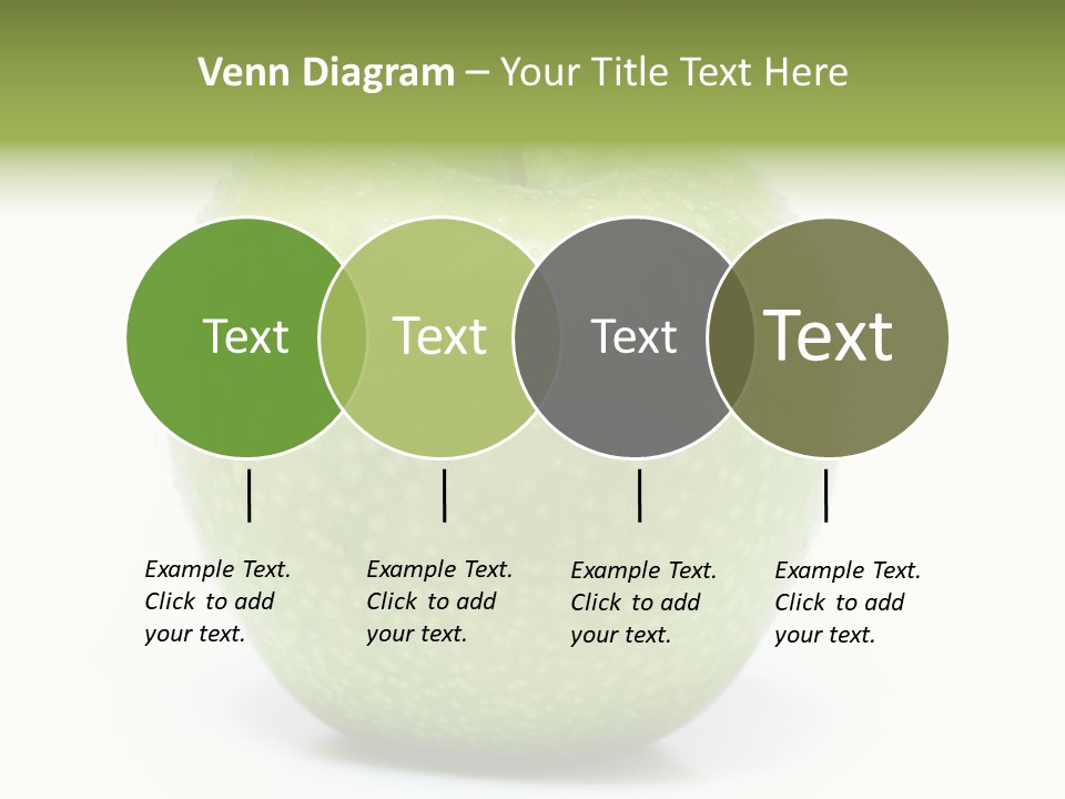 A Green Apple Sitting On Top Of A White Table PowerPoint Template