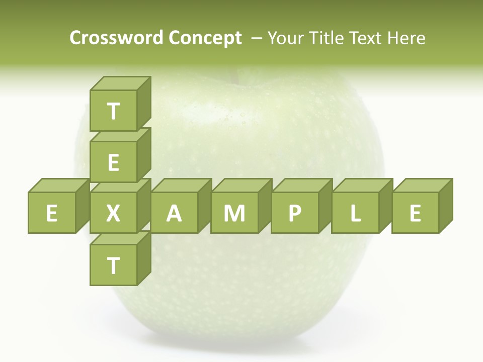 A Green Apple Sitting On Top Of A White Table PowerPoint Template