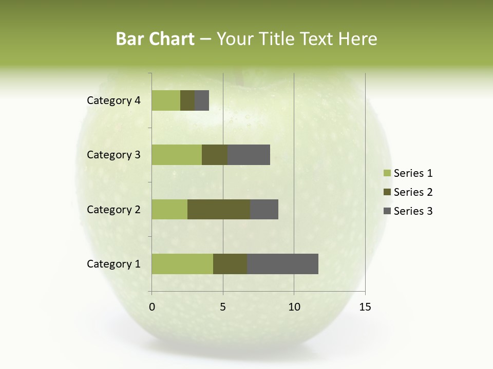 A Green Apple Sitting On Top Of A White Table PowerPoint Template