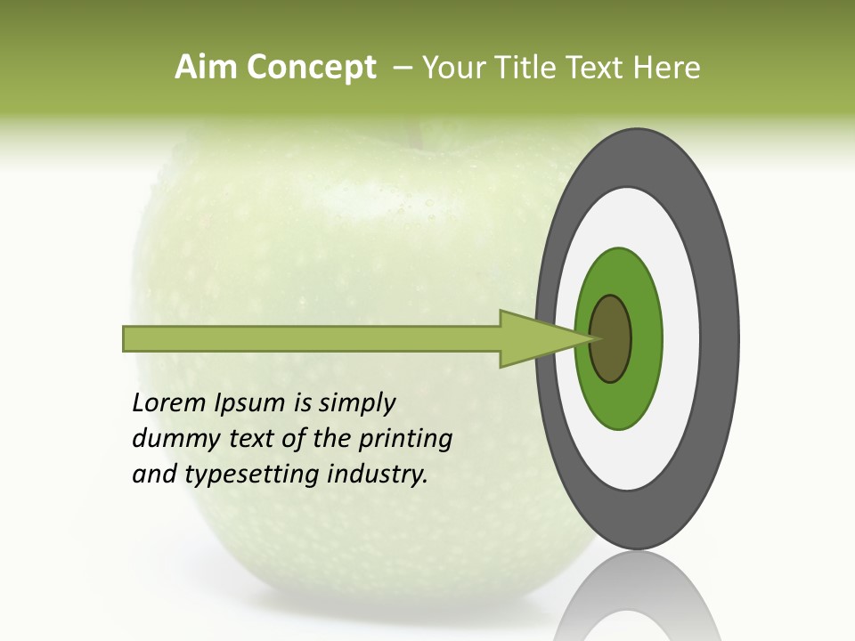 A Green Apple Sitting On Top Of A White Table PowerPoint Template