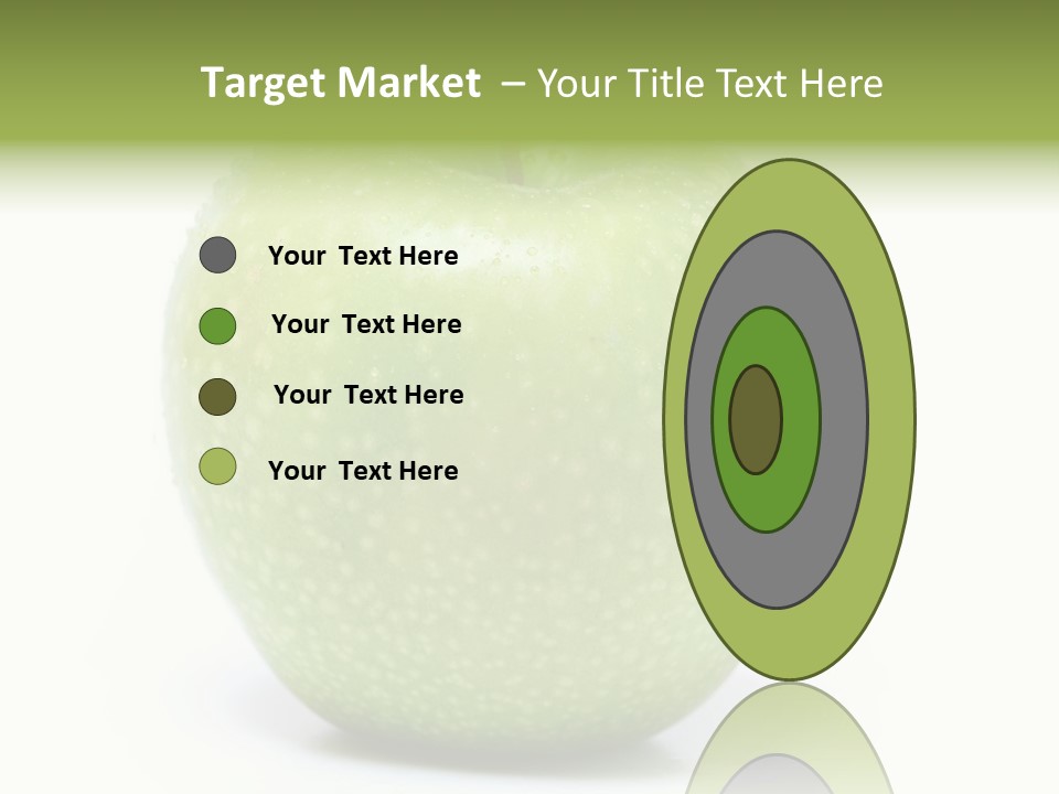 A Green Apple Sitting On Top Of A White Table PowerPoint Template