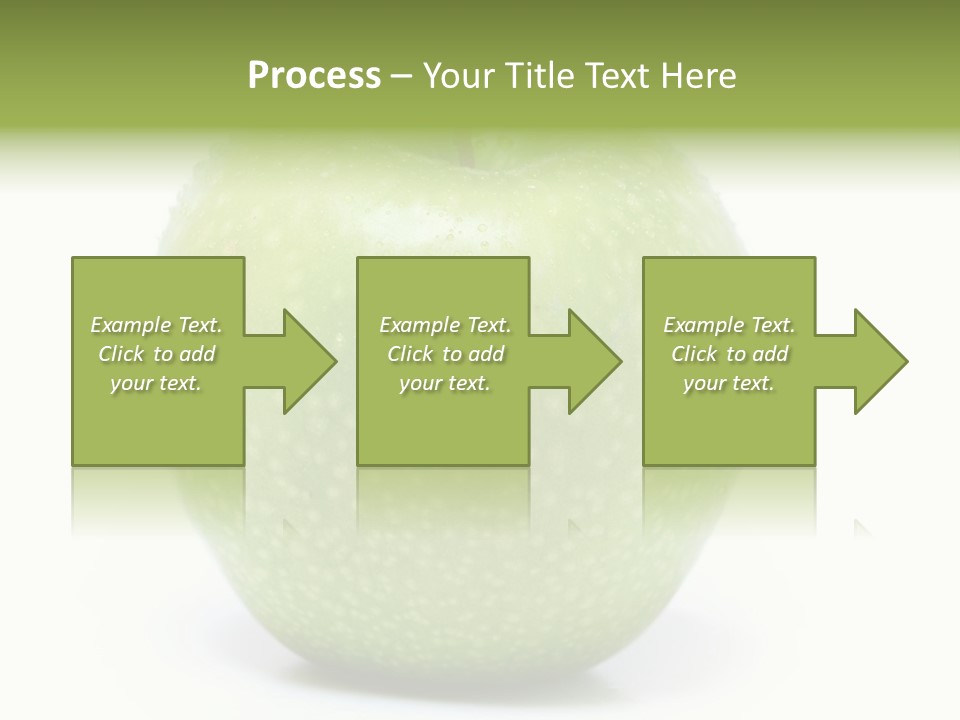 A Green Apple Sitting On Top Of A White Table PowerPoint Template