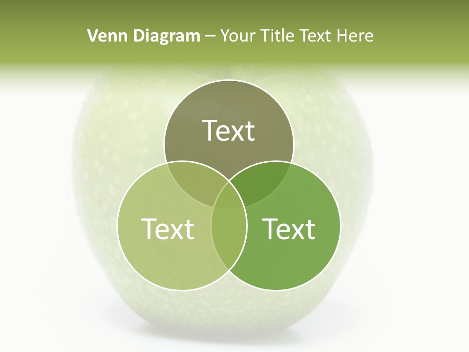 A Green Apple Sitting On Top Of A White Table PowerPoint Template