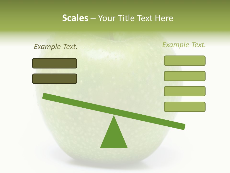 A Green Apple Sitting On Top Of A White Table PowerPoint Template