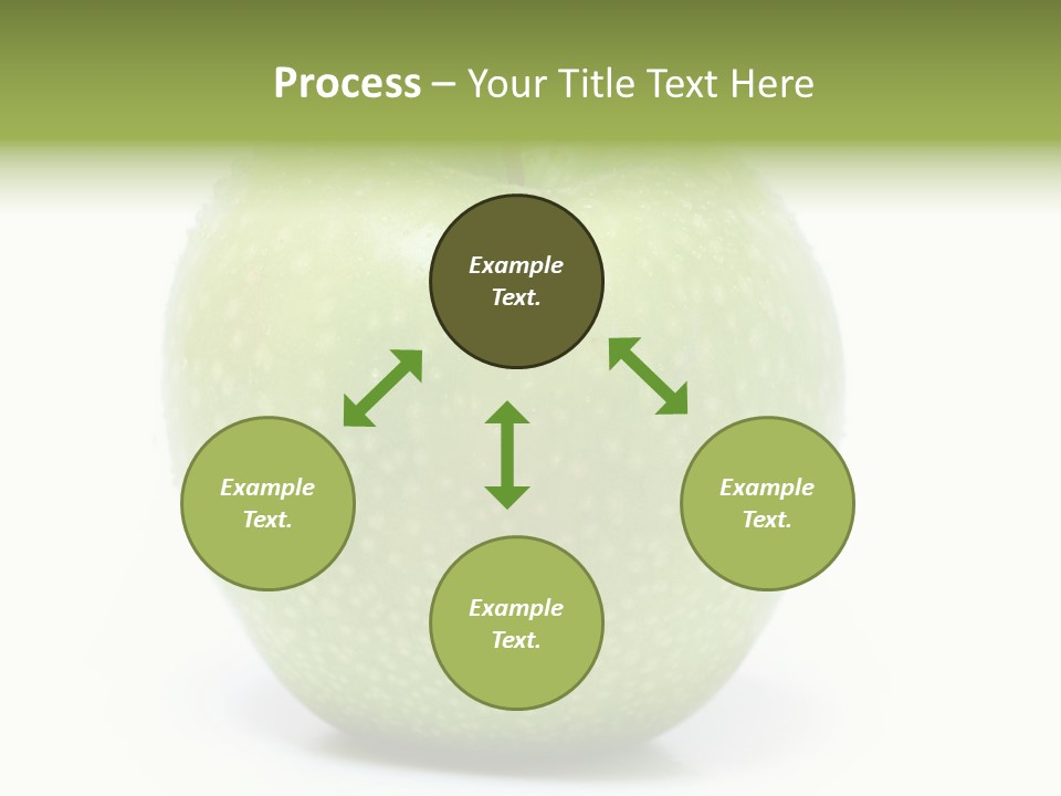 A Green Apple Sitting On Top Of A White Table PowerPoint Template