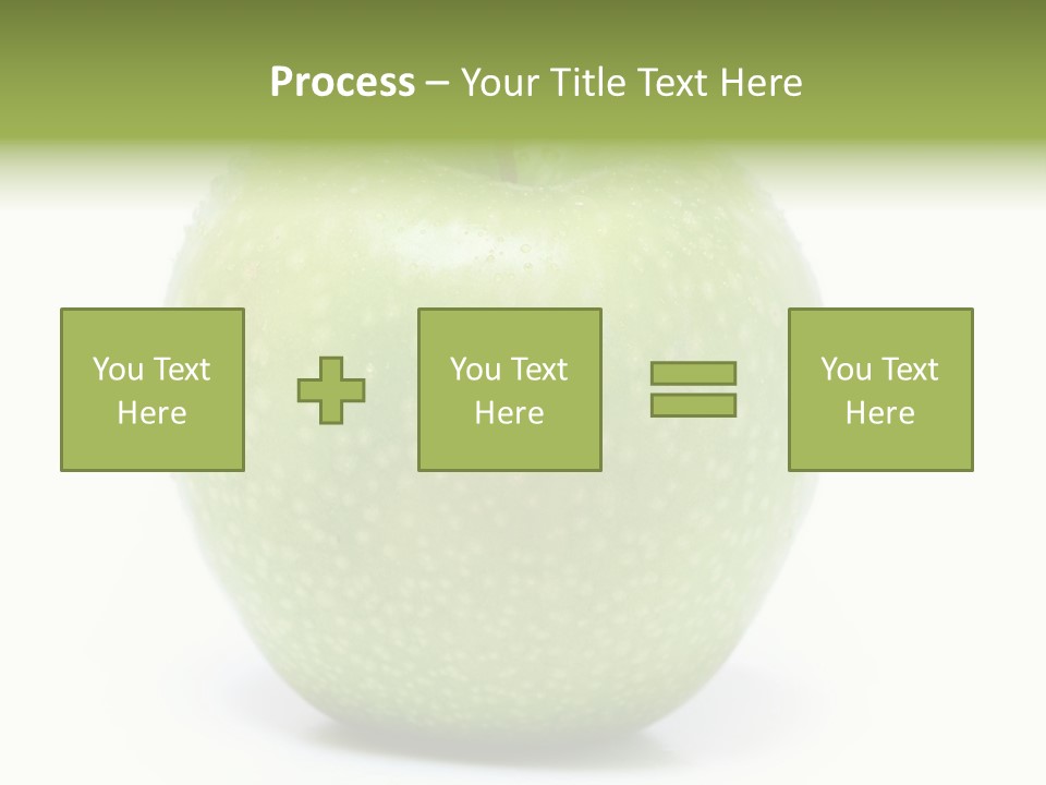 A Green Apple Sitting On Top Of A White Table PowerPoint Template