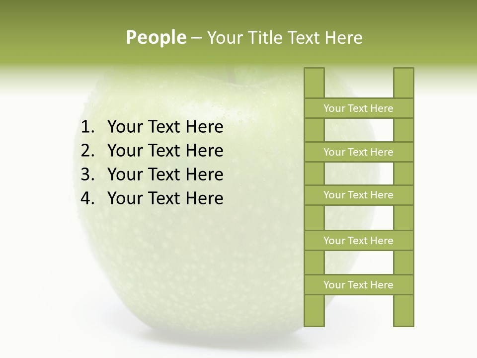 A Green Apple Sitting On Top Of A White Table PowerPoint Template