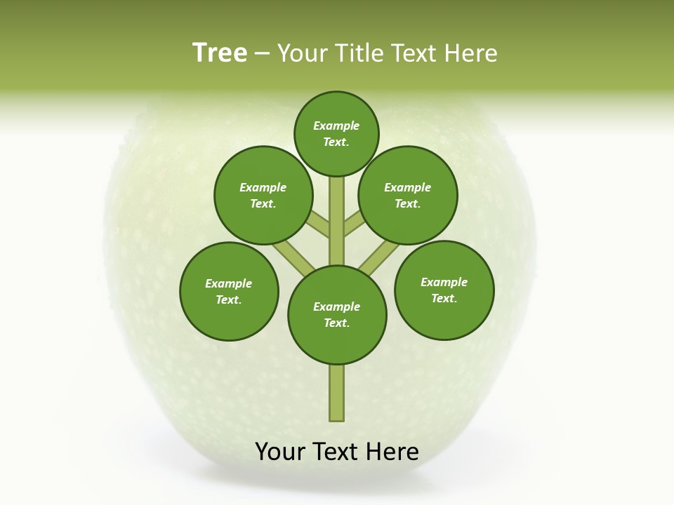 A Green Apple Sitting On Top Of A White Table PowerPoint Template