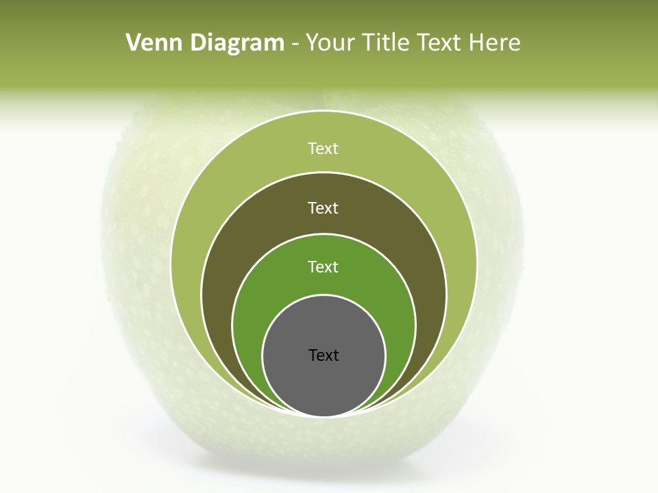 A Green Apple Sitting On Top Of A White Table PowerPoint Template