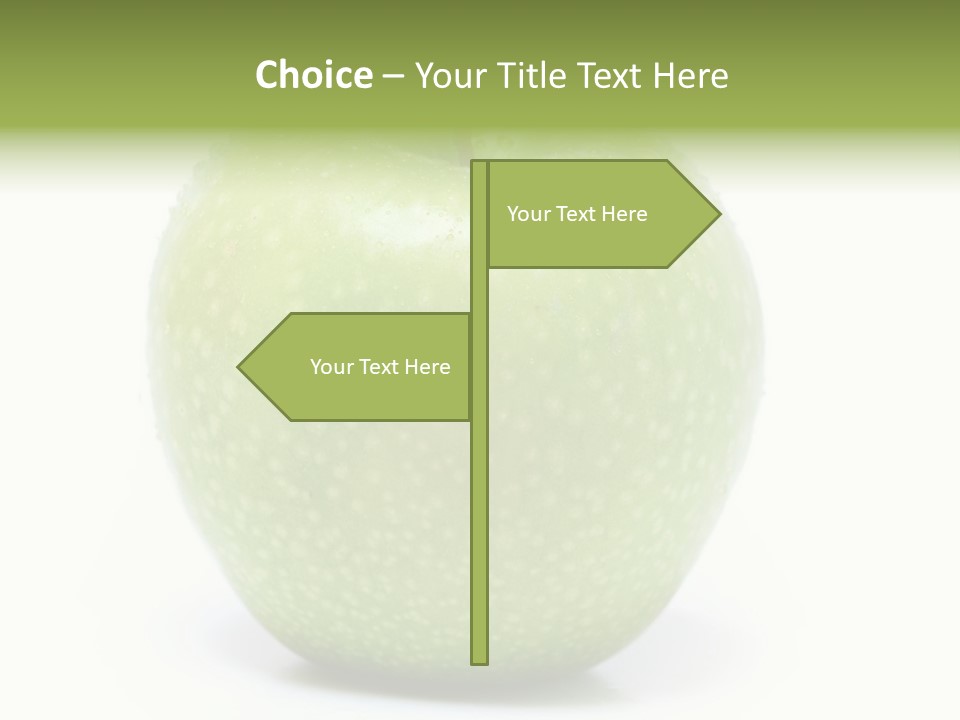 A Green Apple Sitting On Top Of A White Table PowerPoint Template