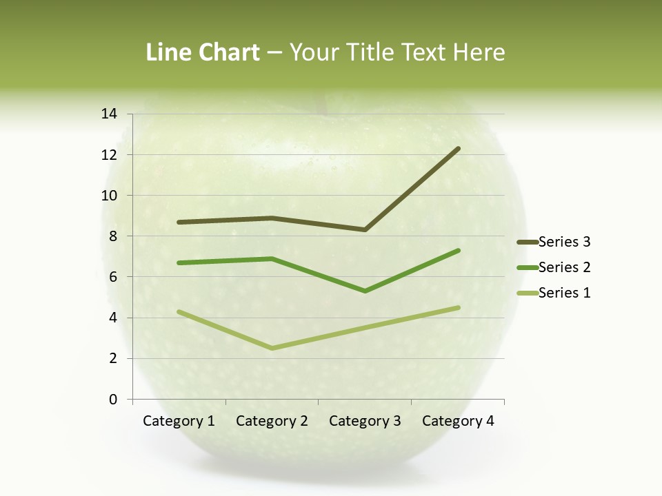 A Green Apple Sitting On Top Of A White Table PowerPoint Template