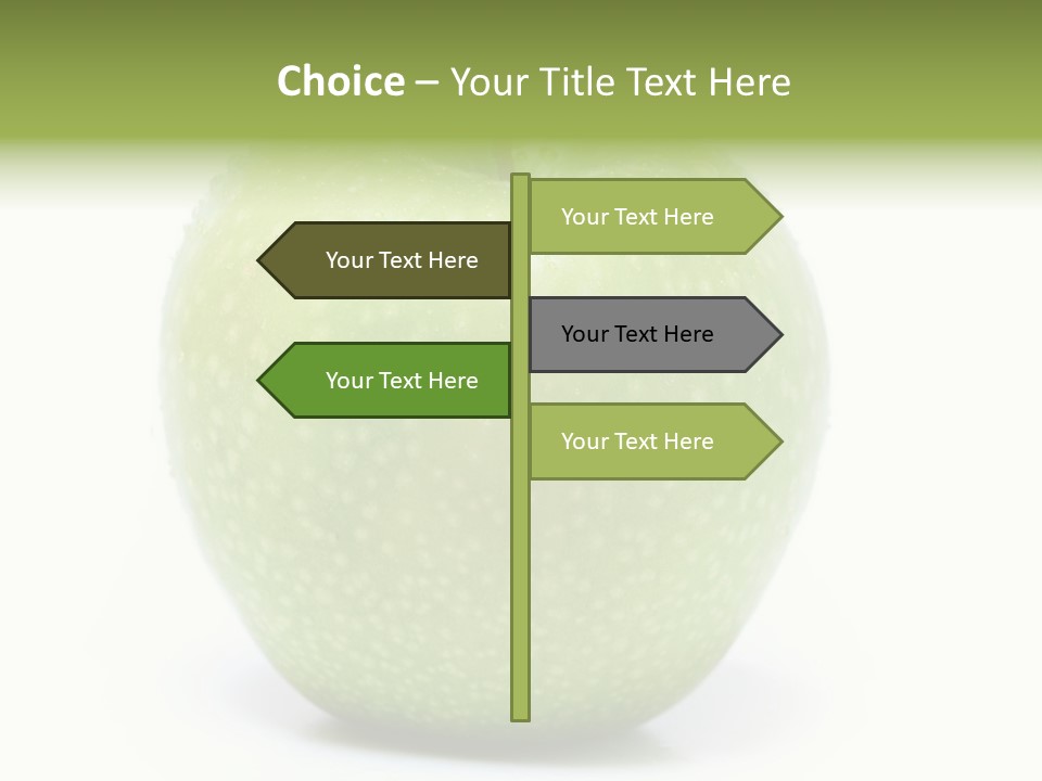 A Green Apple Sitting On Top Of A White Table PowerPoint Template