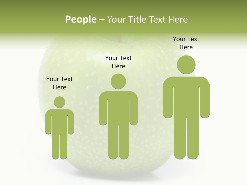 A Green Apple Sitting On Top Of A White Table PowerPoint Template