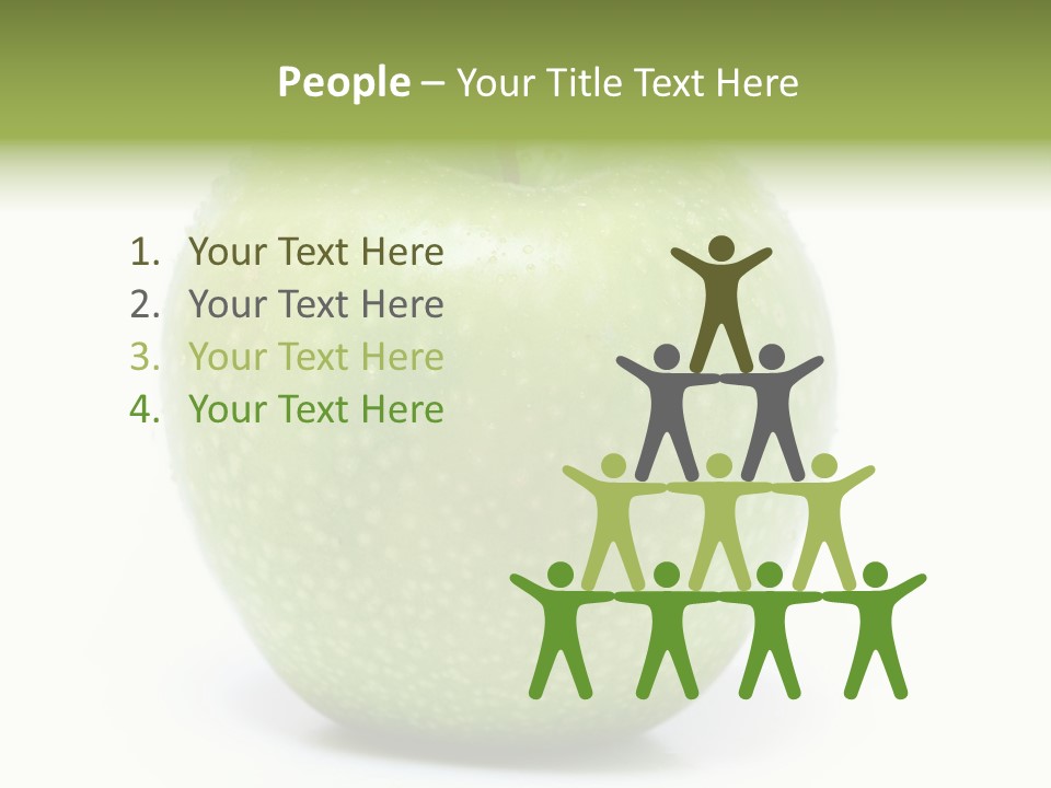 A Green Apple Sitting On Top Of A White Table PowerPoint Template