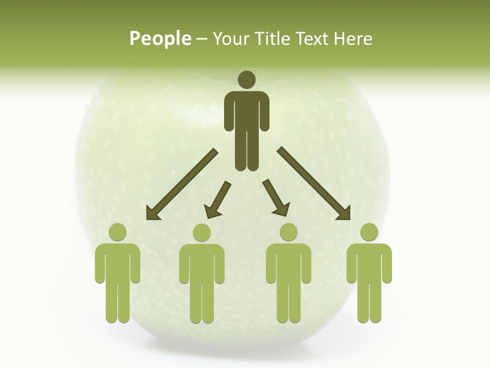 A Green Apple Sitting On Top Of A White Table PowerPoint Template
