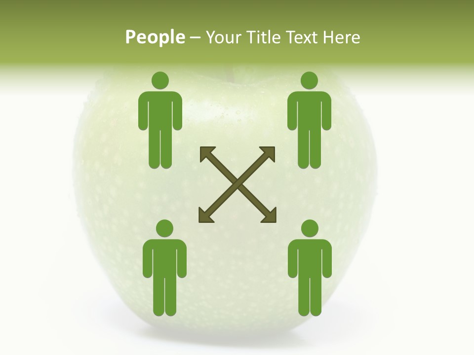 A Green Apple Sitting On Top Of A White Table PowerPoint Template
