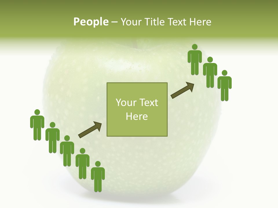 A Green Apple Sitting On Top Of A White Table PowerPoint Template