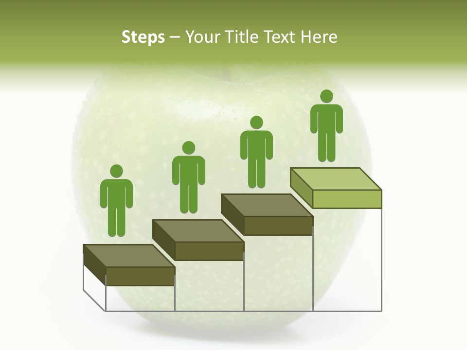 A Green Apple Sitting On Top Of A White Table PowerPoint Template