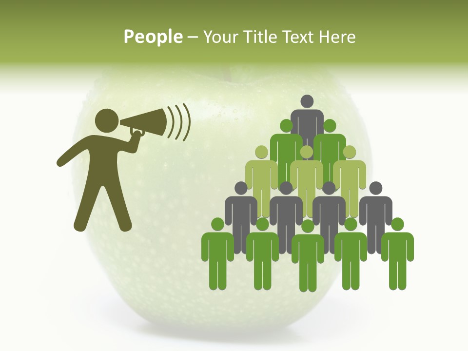 A Green Apple Sitting On Top Of A White Table PowerPoint Template