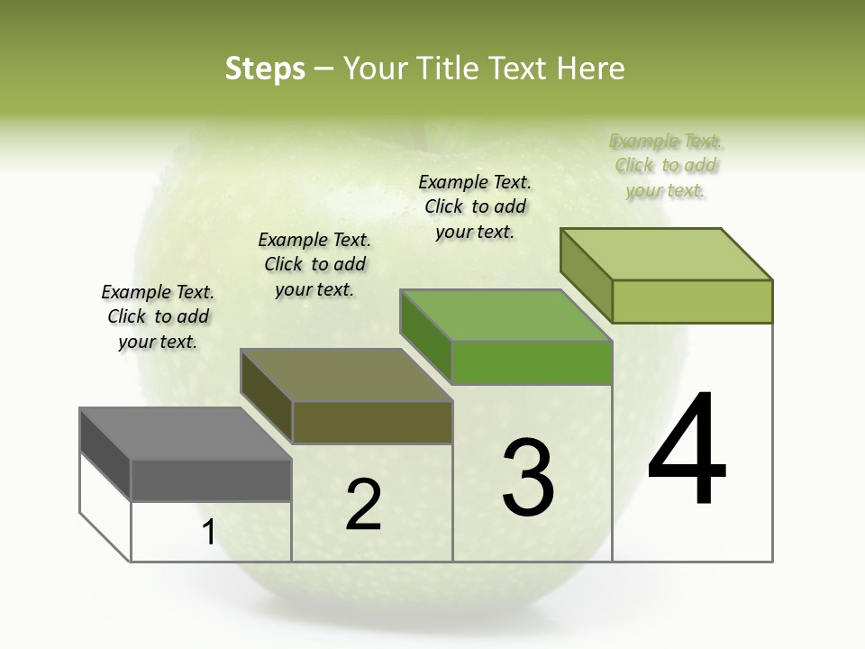 A Green Apple Sitting On Top Of A White Table PowerPoint Template