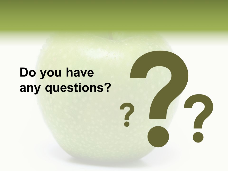 A Green Apple Sitting On Top Of A White Table PowerPoint Template