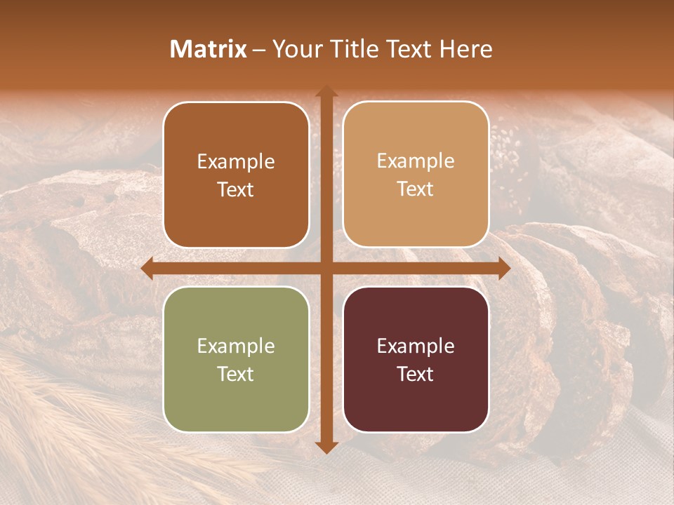 Sliced Country-Styled Brown Bread Baton And Rye Spikes On The Canvas Tablecloth With Bread Loafs Assortment PowerPoint Template