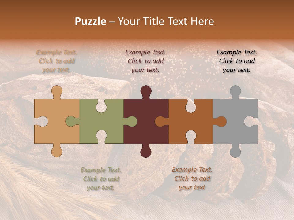 Sliced Country-Styled Brown Bread Baton And Rye Spikes On The Canvas Tablecloth With Bread Loafs Assortment PowerPoint Template