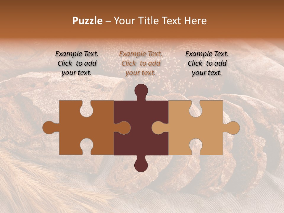 Sliced Country-Styled Brown Bread Baton And Rye Spikes On The Canvas Tablecloth With Bread Loafs Assortment PowerPoint Template