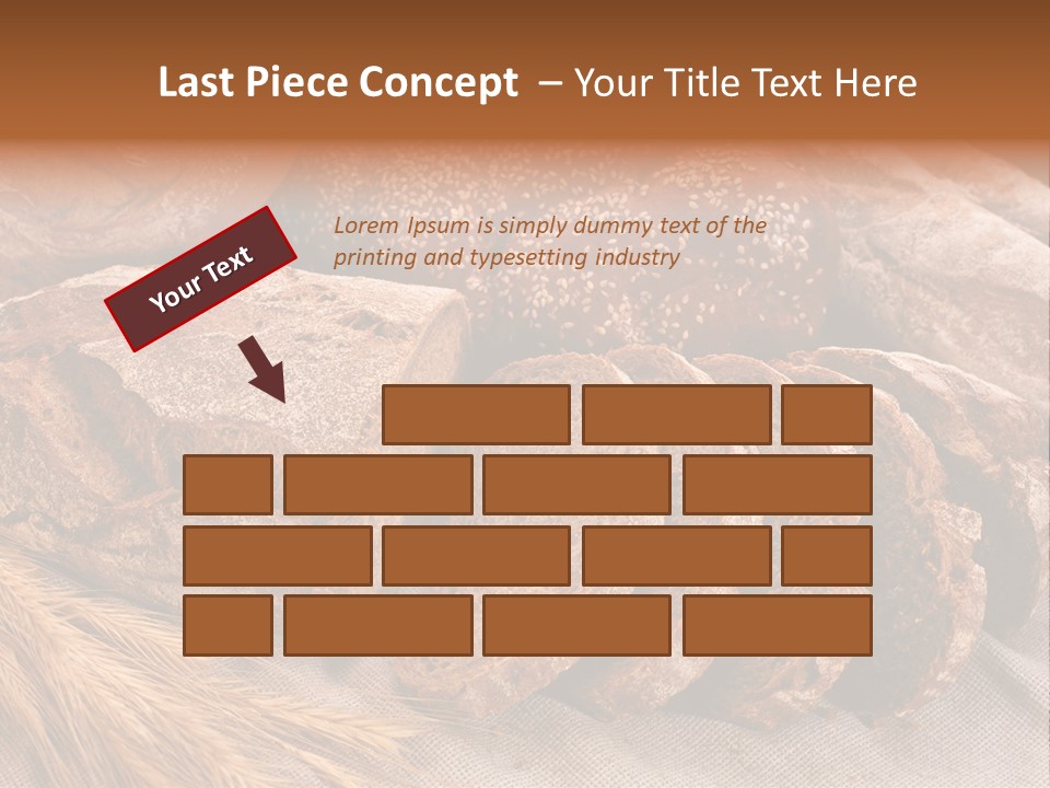 Sliced Country-Styled Brown Bread Baton And Rye Spikes On The Canvas Tablecloth With Bread Loafs Assortment PowerPoint Template
