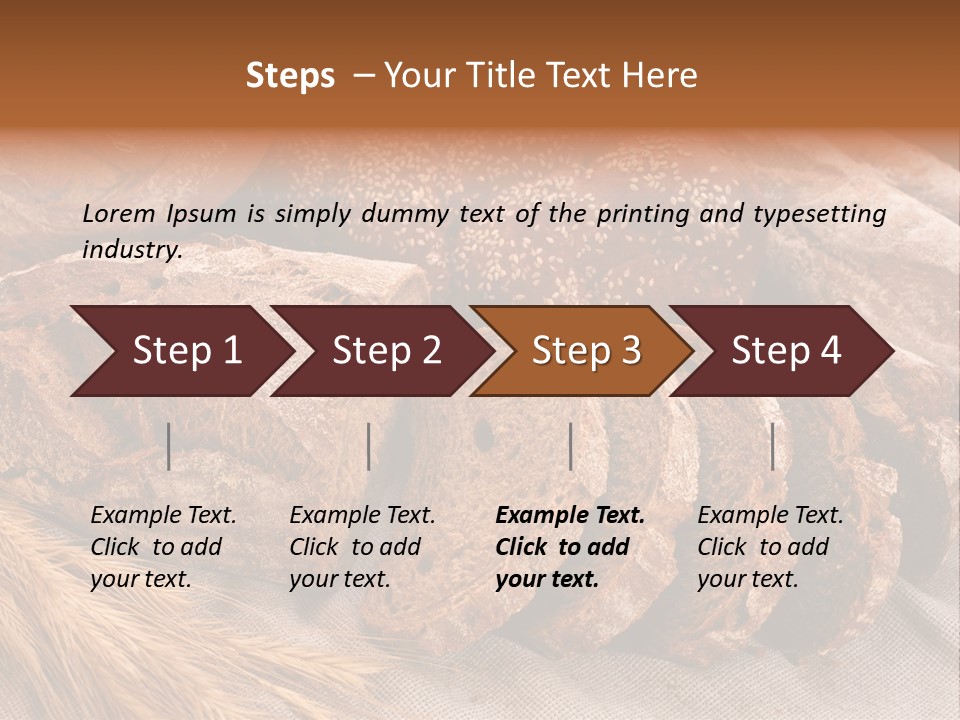 Sliced Country-Styled Brown Bread Baton And Rye Spikes On The Canvas Tablecloth With Bread Loafs Assortment PowerPoint Template