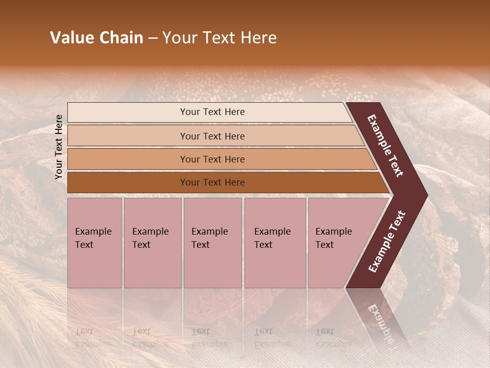 Sliced Country-Styled Brown Bread Baton And Rye Spikes On The Canvas Tablecloth With Bread Loafs Assortment PowerPoint Template
