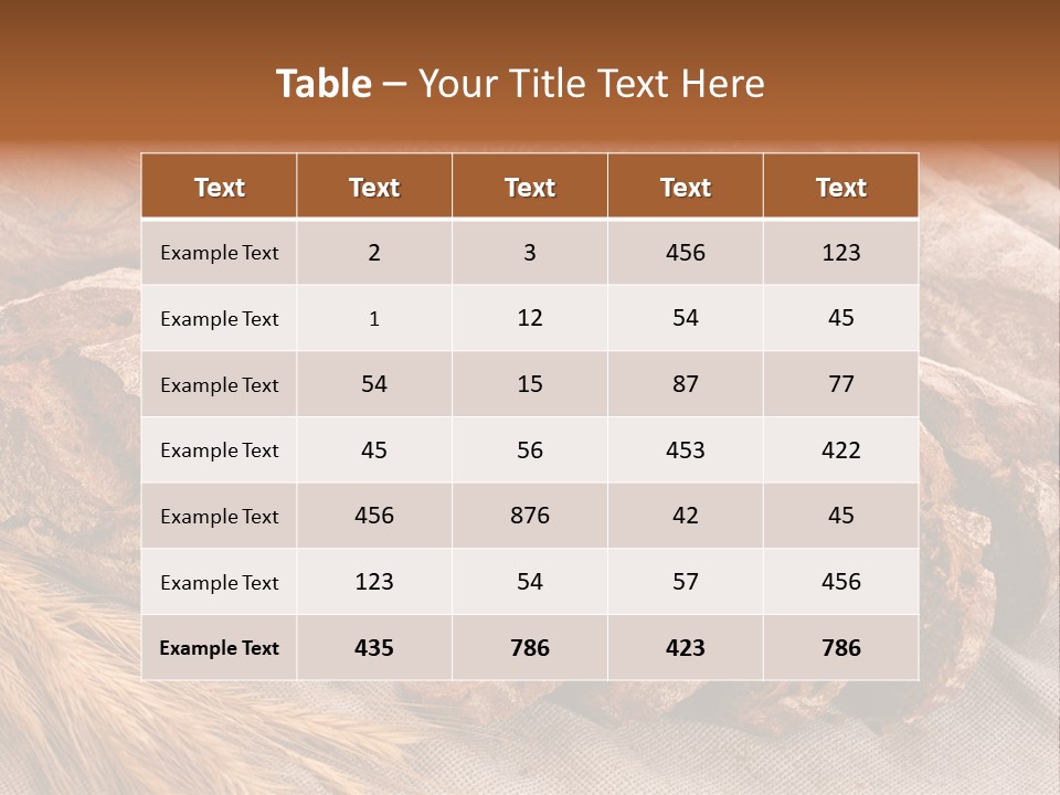 Sliced Country-Styled Brown Bread Baton And Rye Spikes On The Canvas Tablecloth With Bread Loafs Assortment PowerPoint Template