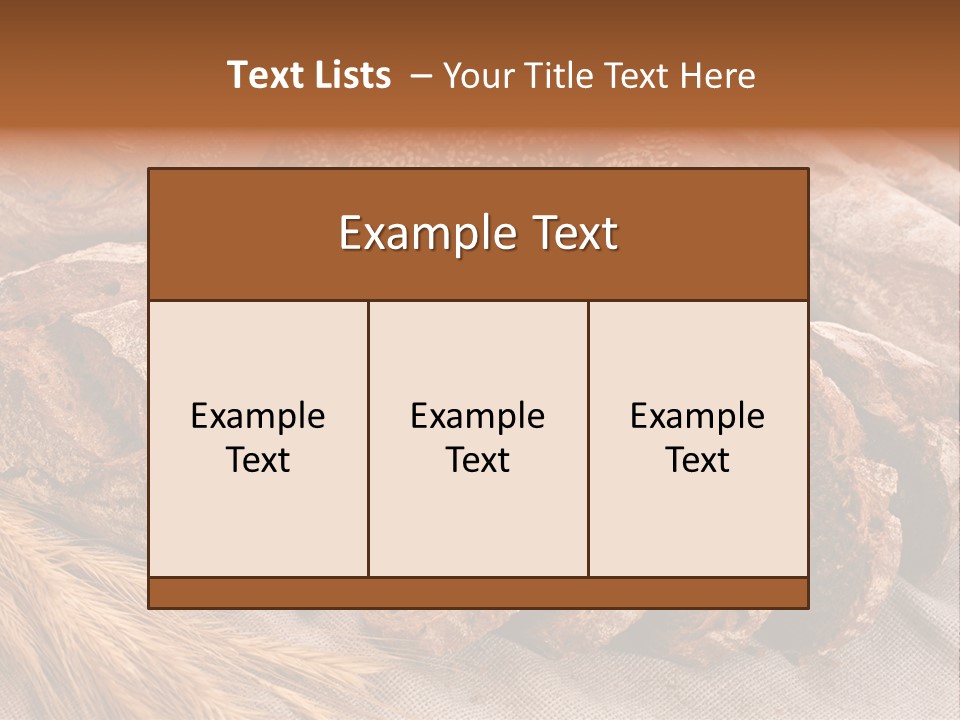 Sliced Country-Styled Brown Bread Baton And Rye Spikes On The Canvas Tablecloth With Bread Loafs Assortment PowerPoint Template