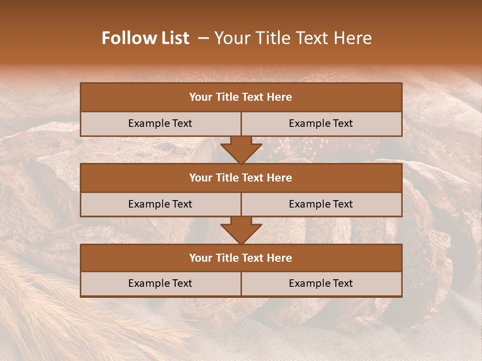 Sliced Country-Styled Brown Bread Baton And Rye Spikes On The Canvas Tablecloth With Bread Loafs Assortment PowerPoint Template