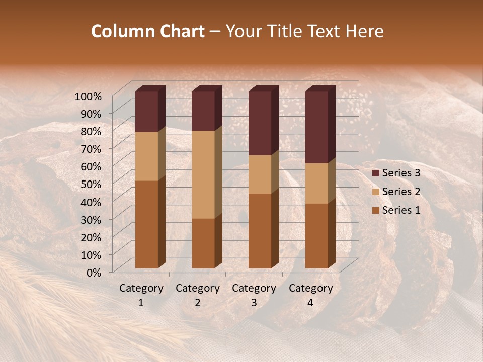 Sliced Country-Styled Brown Bread Baton And Rye Spikes On The Canvas Tablecloth With Bread Loafs Assortment PowerPoint Template