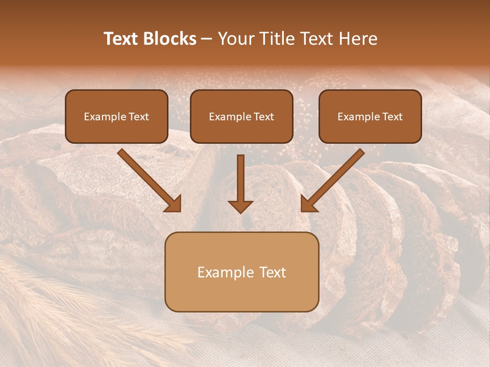 Sliced Country-Styled Brown Bread Baton And Rye Spikes On The Canvas Tablecloth With Bread Loafs Assortment PowerPoint Template