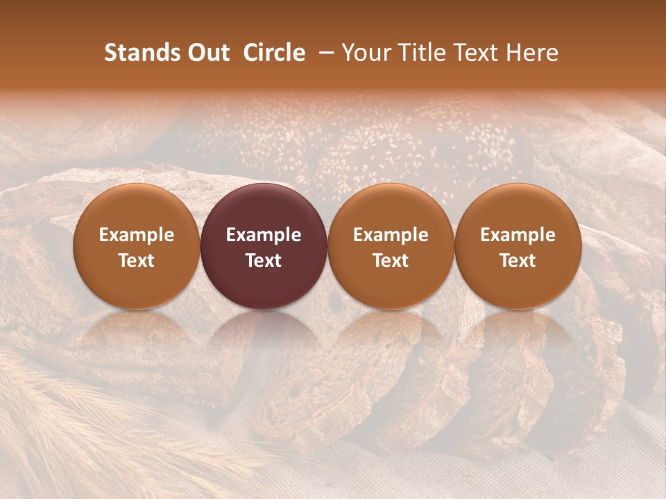 Sliced Country-Styled Brown Bread Baton And Rye Spikes On The Canvas Tablecloth With Bread Loafs Assortment PowerPoint Template