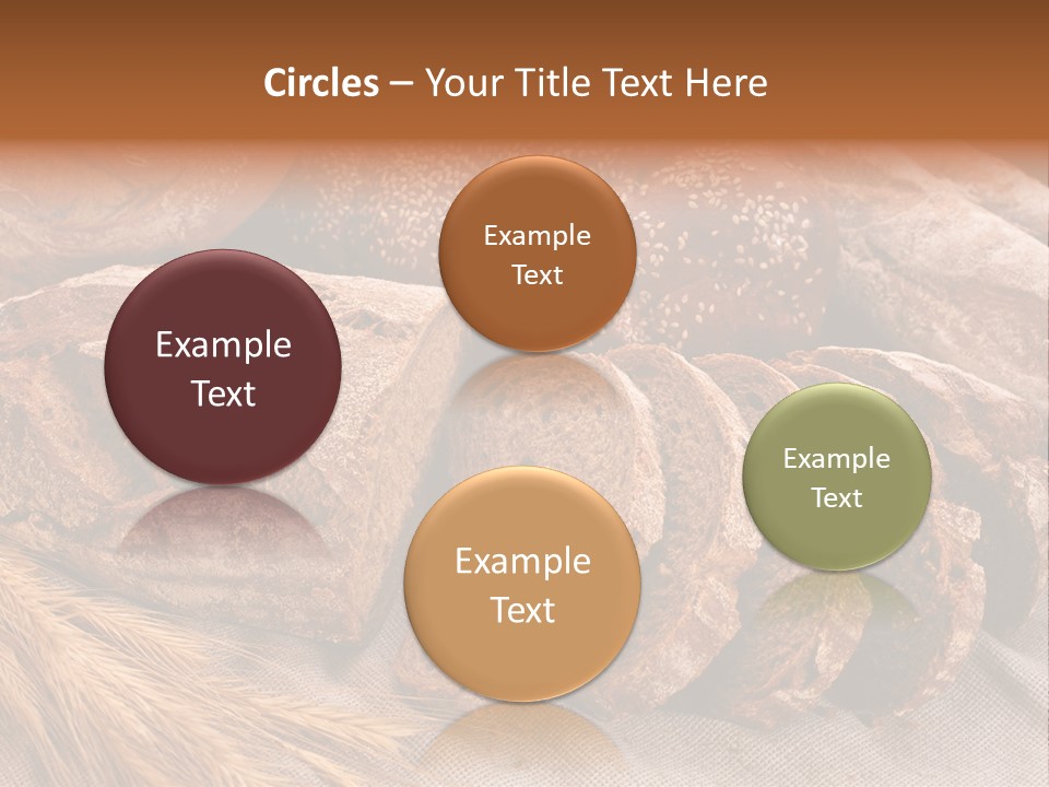 Sliced Country-Styled Brown Bread Baton And Rye Spikes On The Canvas Tablecloth With Bread Loafs Assortment PowerPoint Template