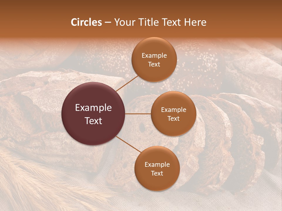 Sliced Country-Styled Brown Bread Baton And Rye Spikes On The Canvas Tablecloth With Bread Loafs Assortment PowerPoint Template