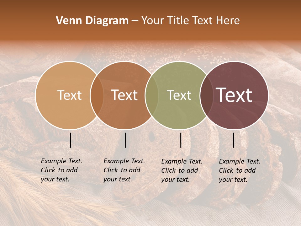 Sliced Country-Styled Brown Bread Baton And Rye Spikes On The Canvas Tablecloth With Bread Loafs Assortment PowerPoint Template