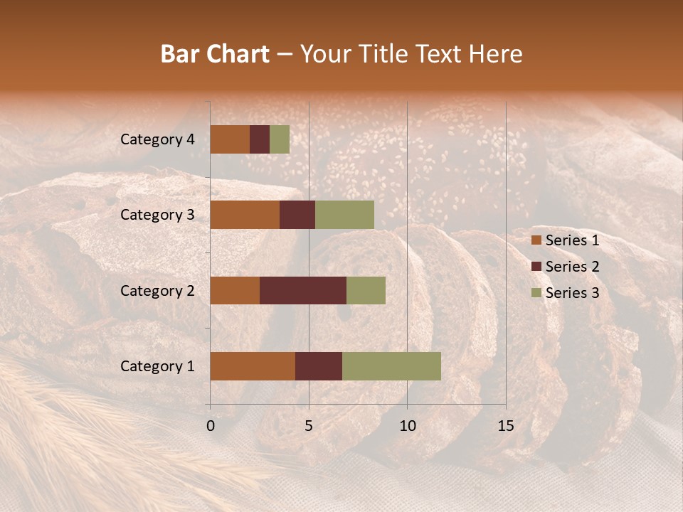 Sliced Country-Styled Brown Bread Baton And Rye Spikes On The Canvas Tablecloth With Bread Loafs Assortment PowerPoint Template